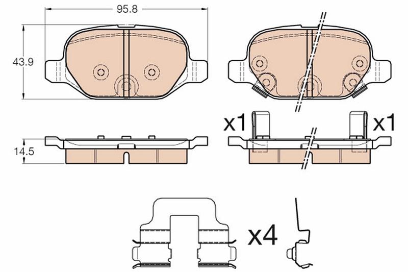 set placute frana,frana disc - TRW
