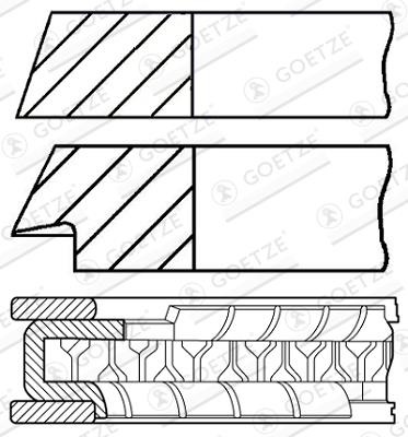 Set segmenti piston - GOETZE ENGINE