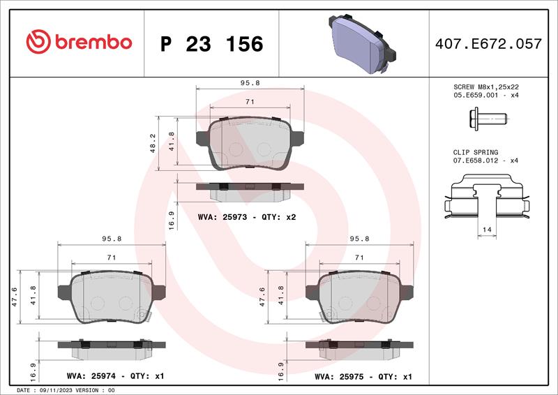 set placute frana,frana disc - BREMBO