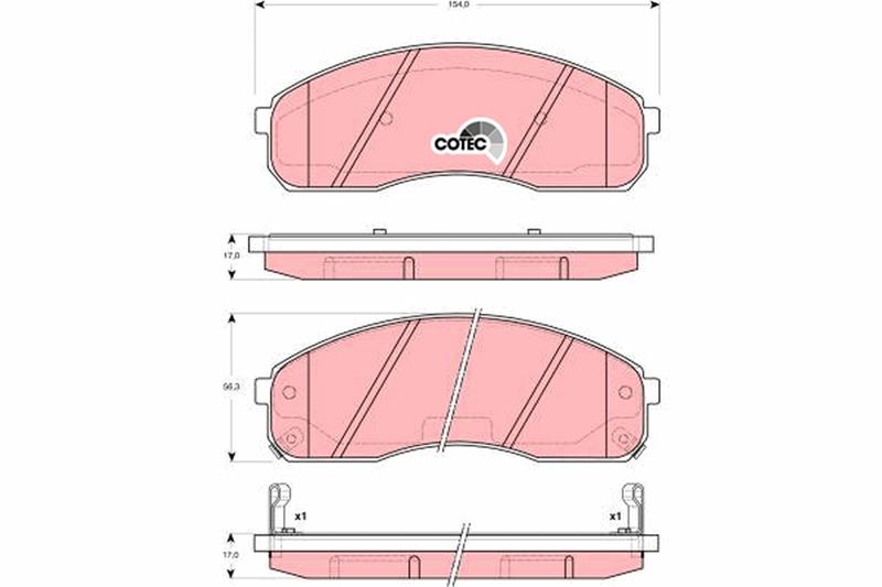 set placute frana,frana disc - TRW