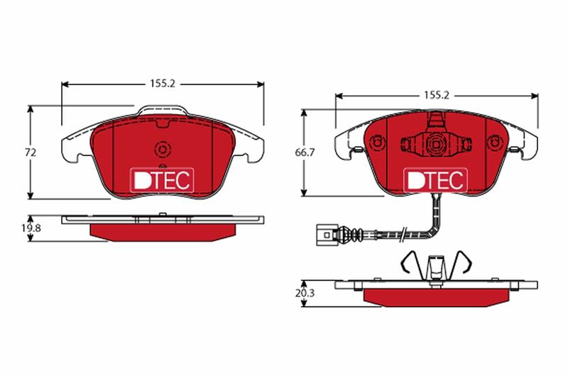 set placute frana,frana disc - TRW