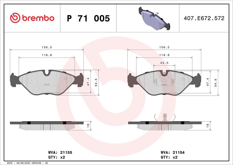 set placute frana,frana disc - BREMBO