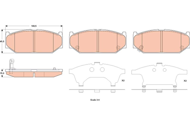 set placute frana,frana disc - TRW