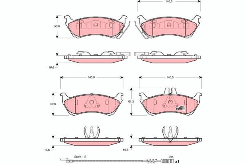 set placute frana,frana disc - TRW