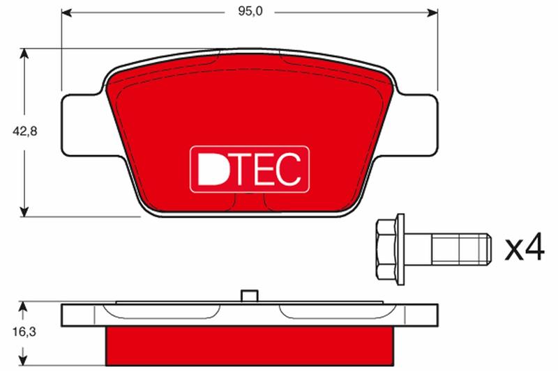 set placute frana,frana disc - TRW