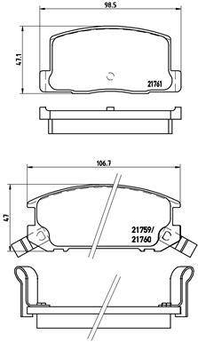 set placute frana,frana disc - BREMBO