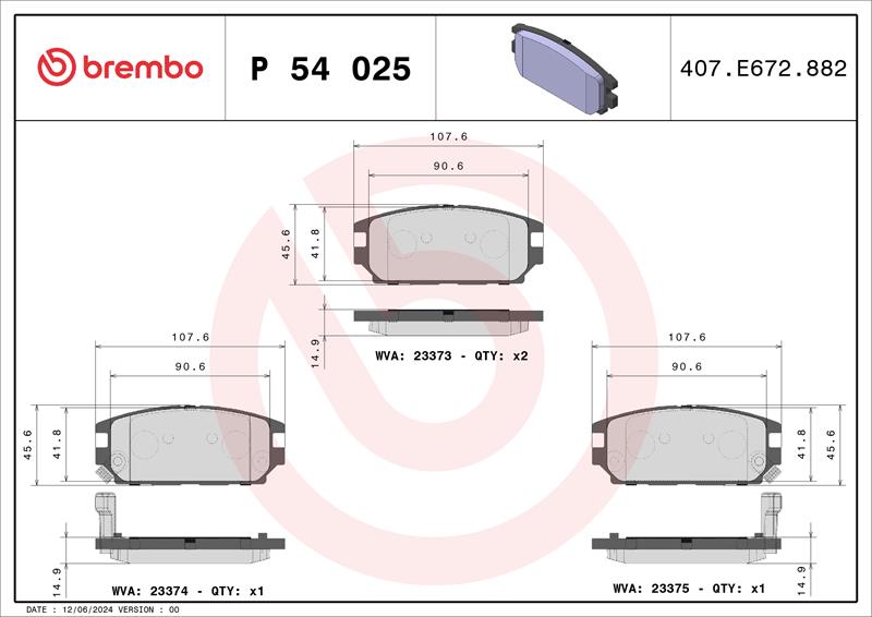 set placute frana,frana disc - BREMBO