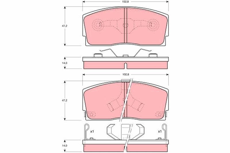 set placute frana,frana disc - TRW