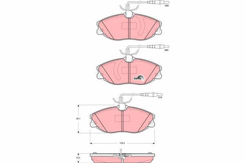 set placute frana,frana disc - TRW