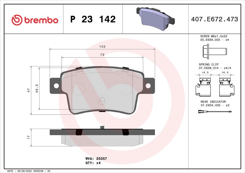 set placute frana,frana disc - BREMBO