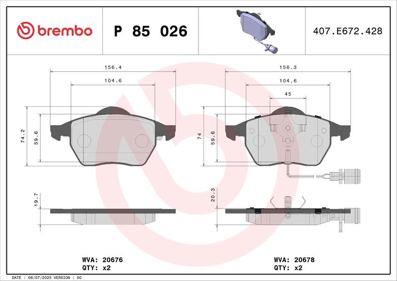 set placute frana,frana disc - BREMBO