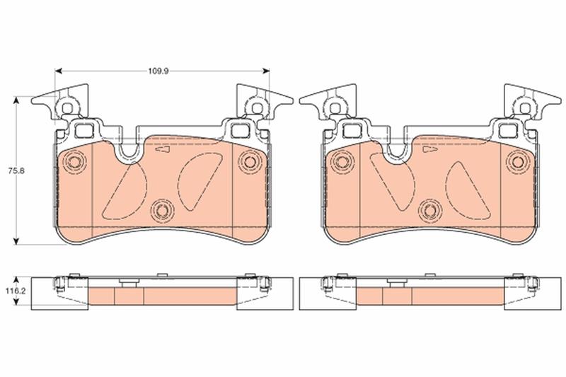 set placute frana,frana disc - TRW