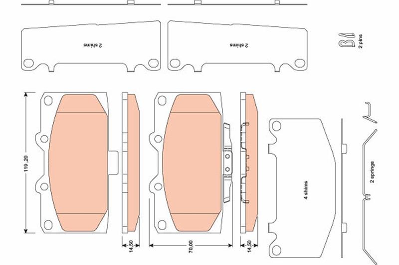 set placute frana,frana disc - TRW