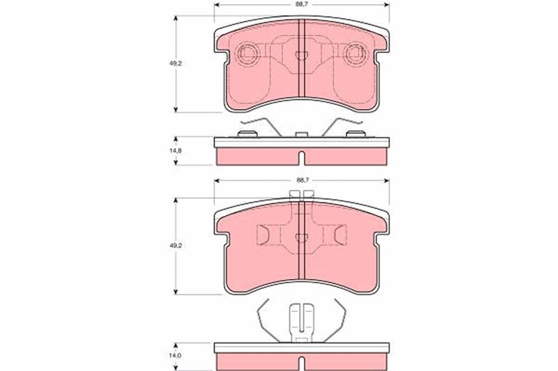 set placute frana,frana disc - TRW