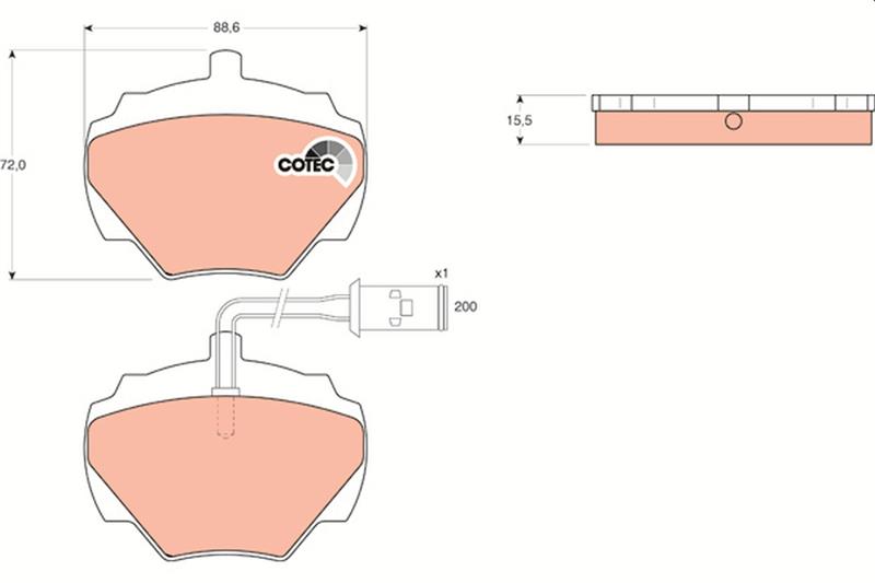 set placute frana,frana disc - TRW