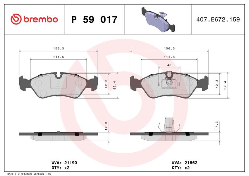 set placute frana,frana disc - BREMBO