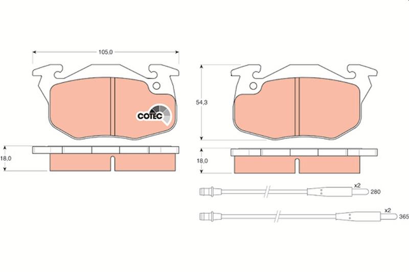 set placute frana,frana disc - TRW