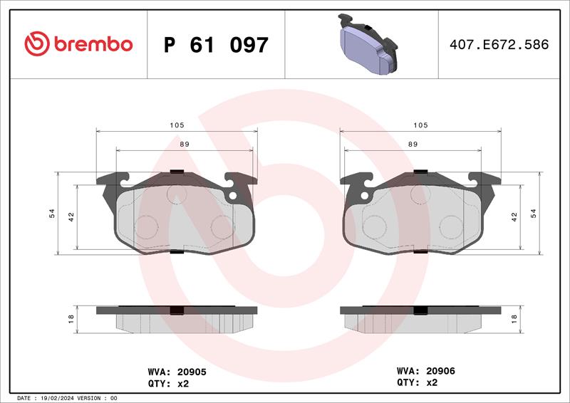 set placute frana,frana disc - BREMBO