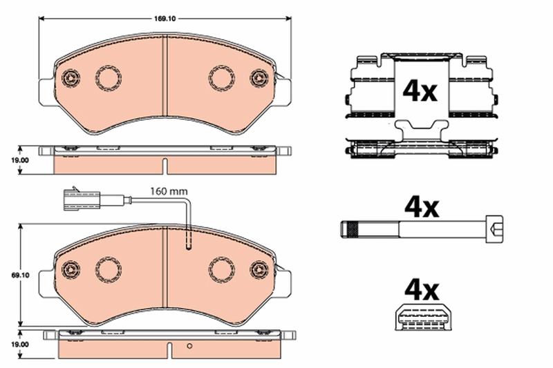 set placute frana,frana disc - TRW