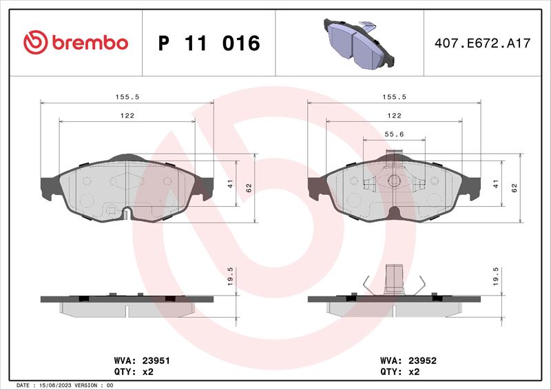 set placute frana,frana disc - BREMBO