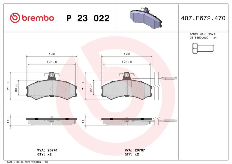 set placute frana,frana disc - BREMBO