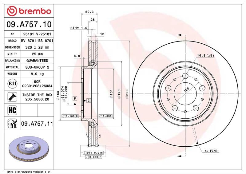 Disc frana - BREMBO