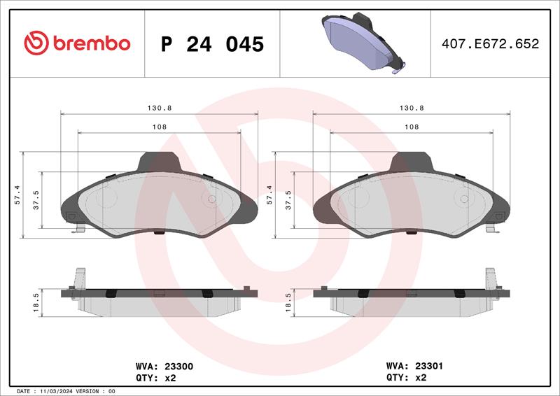 set placute frana,frana disc - BREMBO