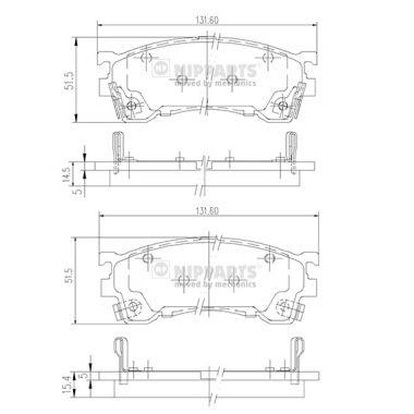 set placute frana,frana disc - NIPPARTS