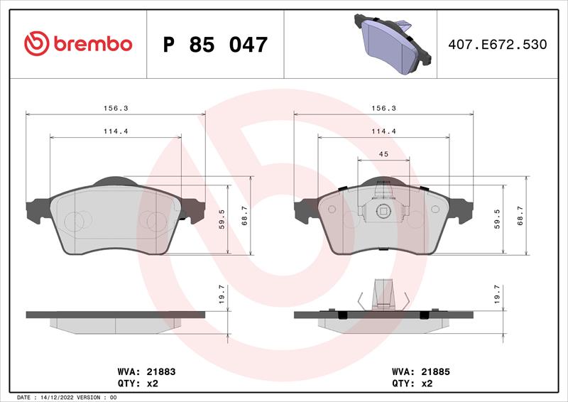 set placute frana,frana disc - BREMBO