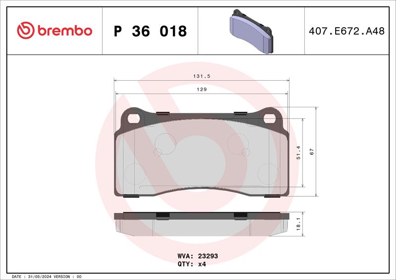 set placute frana,frana disc - BREMBO