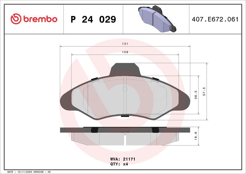 set placute frana,frana disc - BREMBO