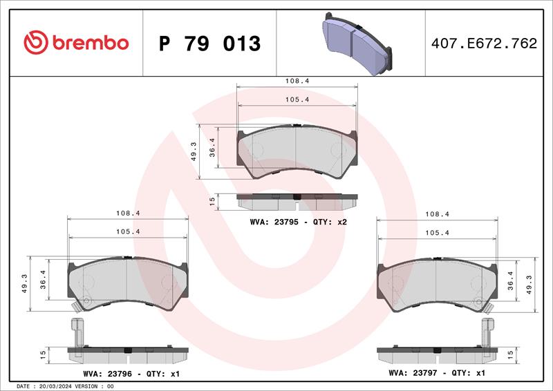 set placute frana,frana disc - BREMBO