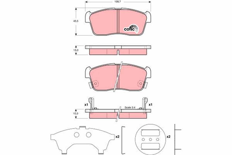 set placute frana,frana disc - TRW
