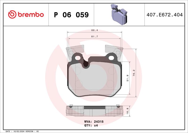 set placute frana,frana disc - BREMBO
