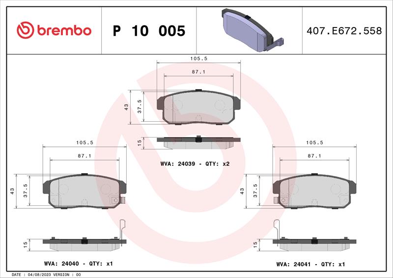 set placute frana,frana disc - BREMBO