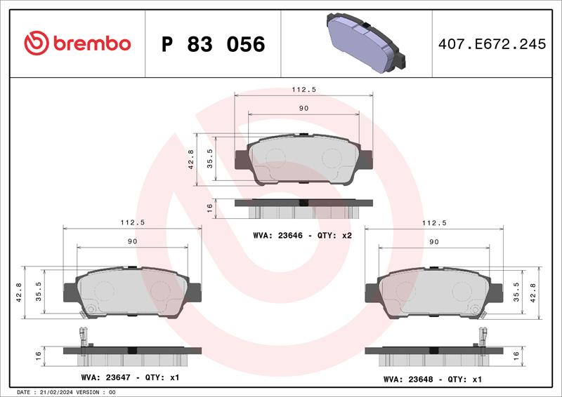 set placute frana,frana disc - BREMBO