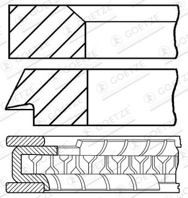 Set segmenti piston - GOETZE ENGINE