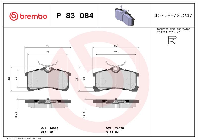 set placute frana,frana disc - BREMBO