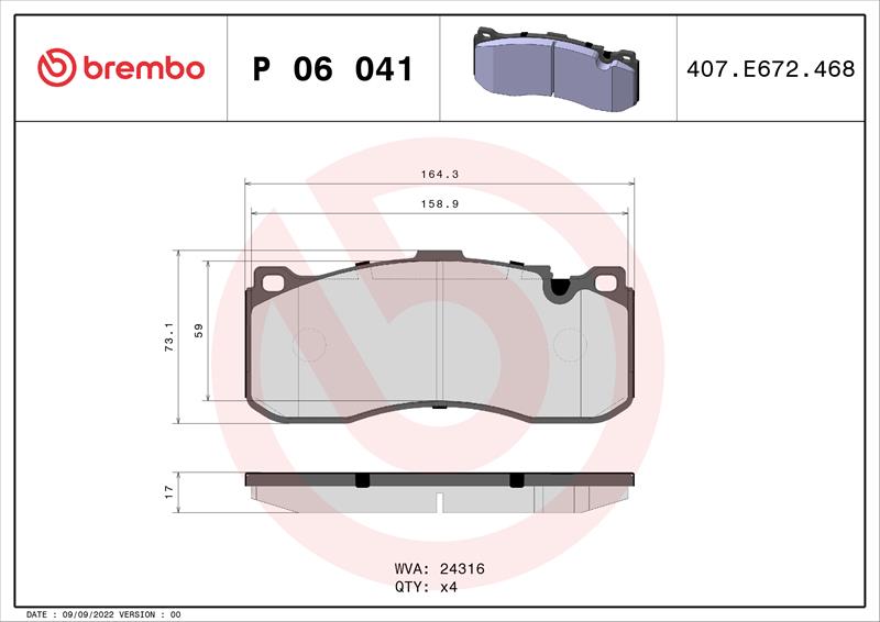 set placute frana,frana disc - BREMBO