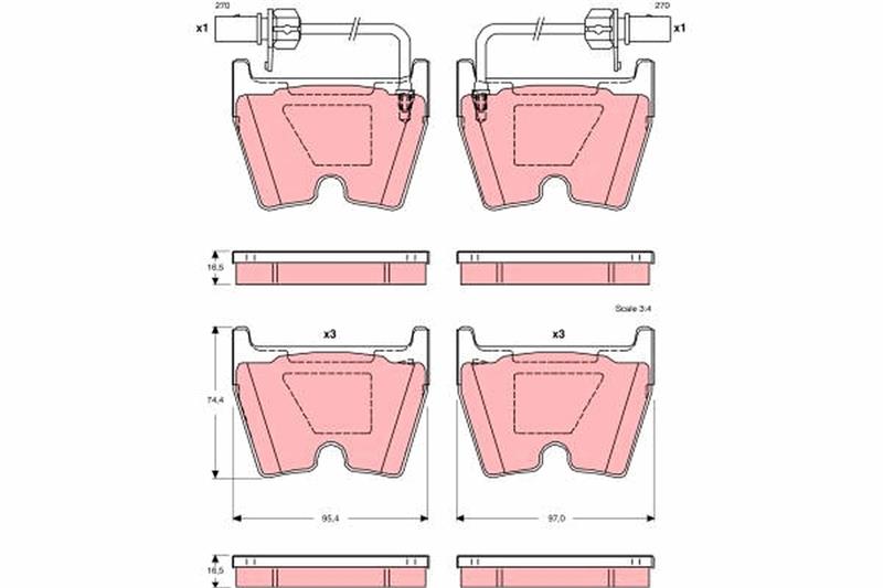set placute frana,frana disc - TRW