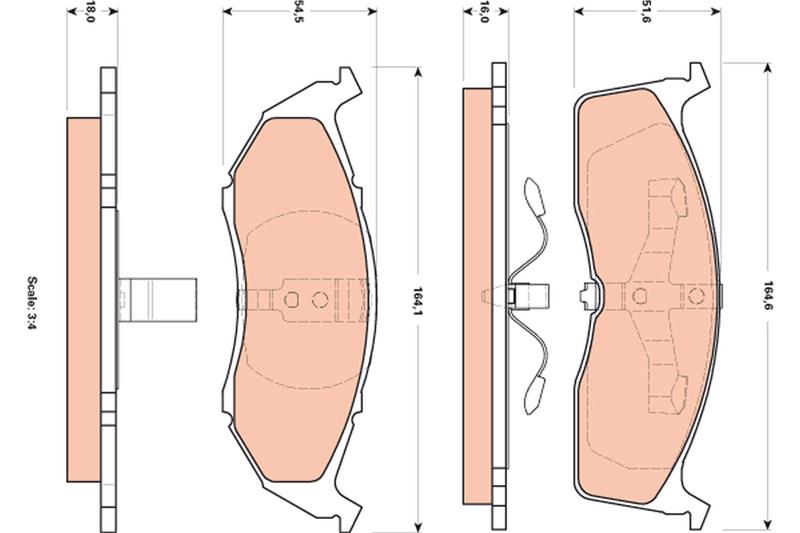 set placute frana,frana disc - TRW
