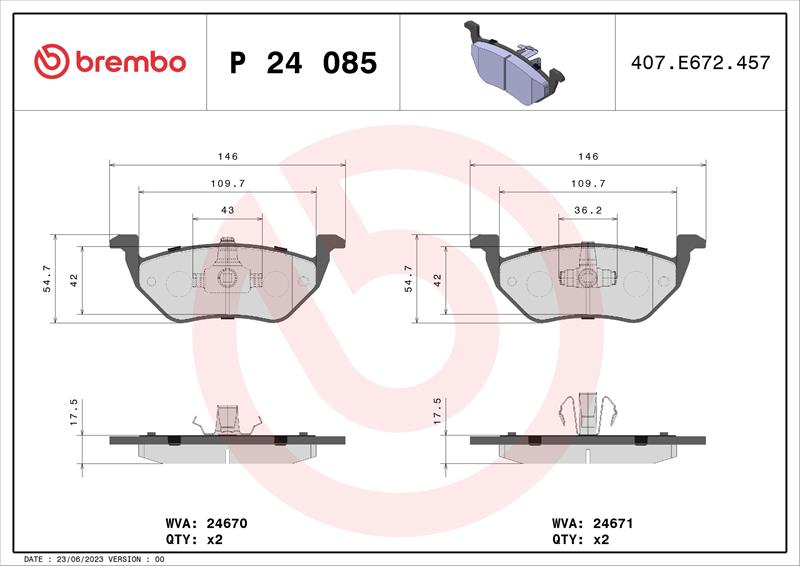set placute frana,frana disc - BREMBO