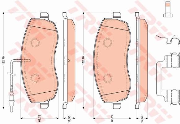 set placute frana,frana disc - TRW