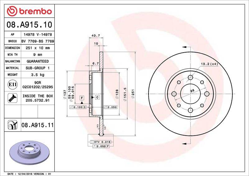 Disc frana - BREMBO