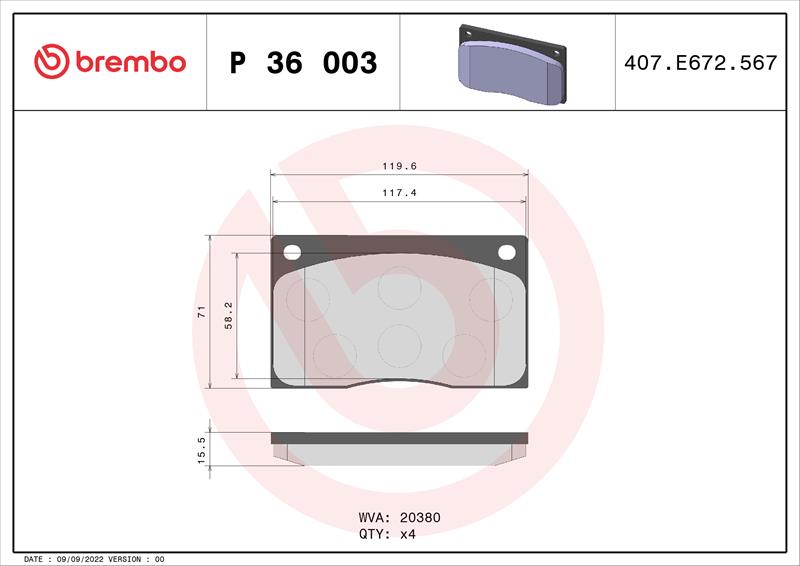 set placute frana,frana disc - BREMBO