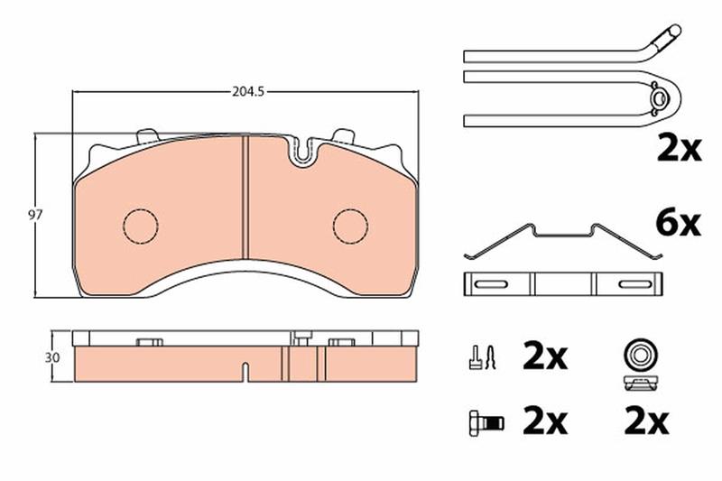 set placute frana,frana disc - TRW