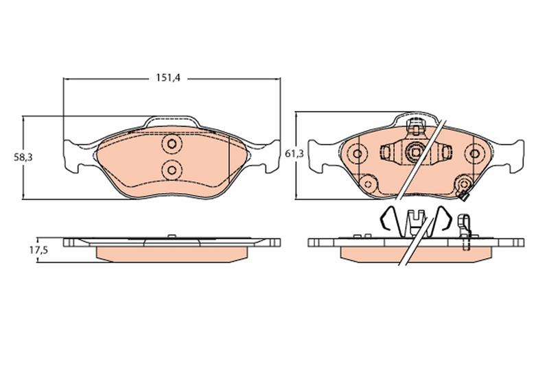 set placute frana,frana disc - TRW