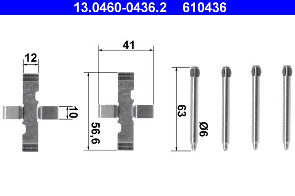 Set accesorii, placute frana - ATE