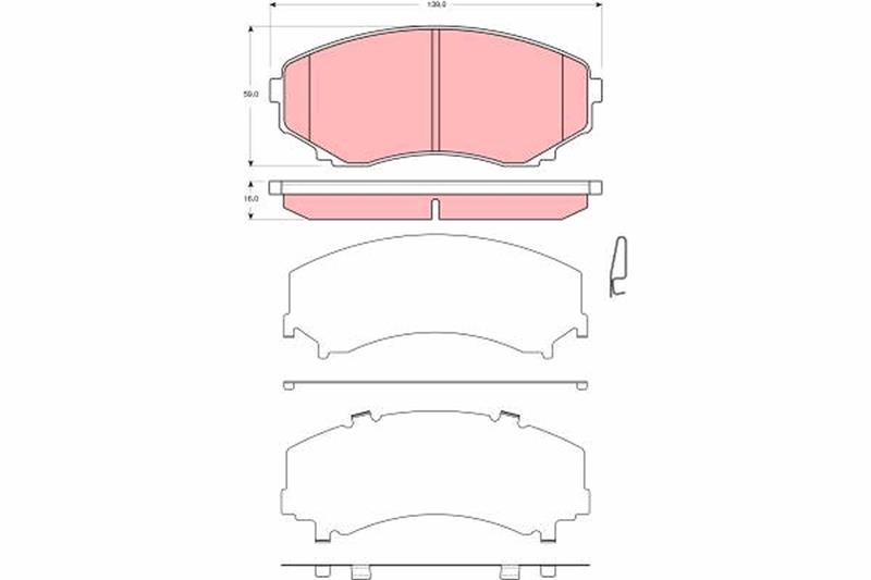 set placute frana,frana disc - TRW