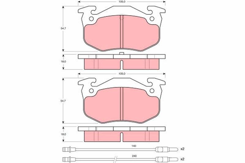 set placute frana,frana disc - TRW